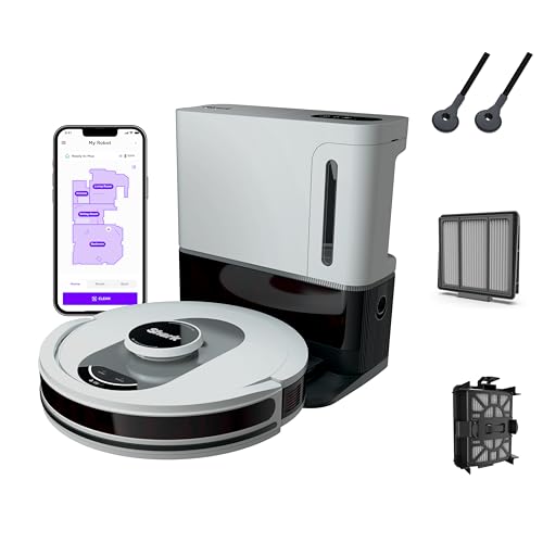 Amazon Shark AI Ultra Voice Control Robot Vacuum with Matrix Clean Navigation, Home Mapping, 60-Day Capacity, XL Self-Empty Base for Homes with Pets, Carpet & Hard Floors, Cool Grey