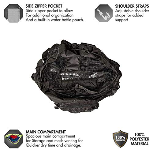Amazon TYR Big Mesh Mummy Backpack for Swim, Gym and Workout Gear, Black, 40-Liter Capacity