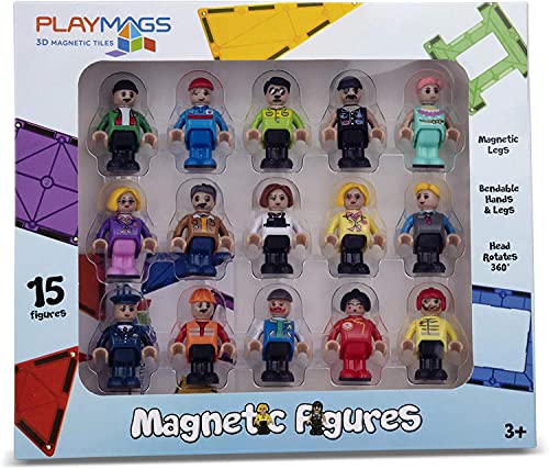 Code QSV3BGA7 Playmags Magnetic Figures Community Set of 15 Pieces - Play People Perfect for Magnetic Tiles Building Blocks - STEM Learning Toys Children – Magnet Tiles Expansion Accessories Pack