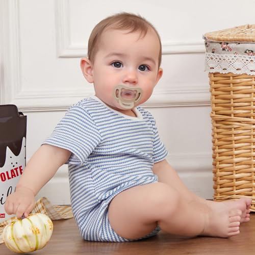 Amazon VISGOGO Unisex Baby Boy Girl Striped Romper Waffle Short Sleeve Bubble Oversized Romper Bodysuit Summer Onesie Clothes