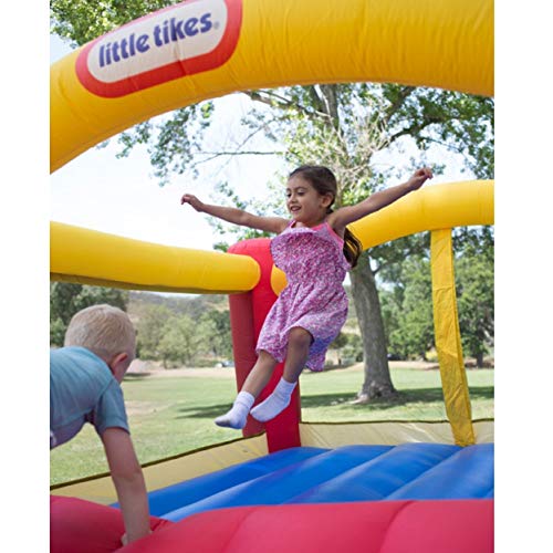 Amazon Little Tikes Jump 'n Slide Inflatable Bouncer Includes Heavy Duty Blower With GFCI, Stakes, Repair Patches, And Storage Bag, for Kids Ages 3-8 Years