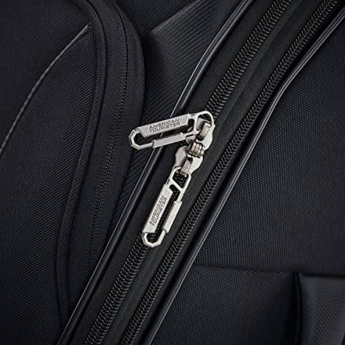 American Tourister 4 KIX 2.0 Softside Expandable Luggage with Spinners, Black, 3PC (CO/MED/LG)