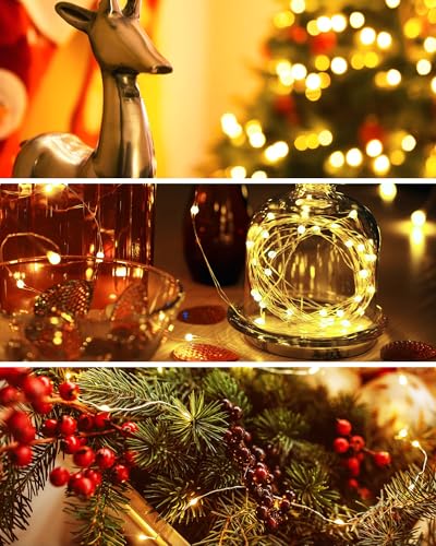 Amazon 6 Pack Fairy Lights Battery Operated - 7ft 20 LED Twinkle Lights Copper Wire Mini String Lights Firefly Lights for Mason Jars DIY Crafts Christmas Wedding Party Centerpiece Table Decor, Warm White