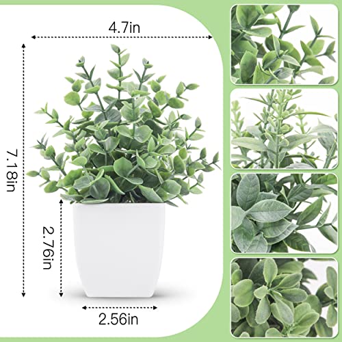 Amazon Der Rose 4 Pack Fake Plants Mini Artificial Greenery Potted Plants for Home Decor Indoor Office Table Room Farmhouse Bathroom Decor