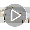 Amazon FURNITO 7 Piece Dining Table Set, 59"-75" Extendable Dining Room Table Set with 6 Upholstered Chairs, White Kitchen Table Chairs Set for Living Room, Apartment, Easy to Assemble