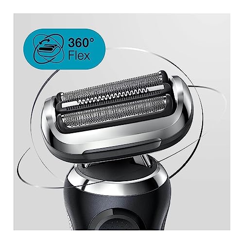 Braun Electric Razor for Men, Waterproof Foil Shaver, Series 7 7075cc, Wet & Dry Shave, With Beard Trimmer, Rechargeable, Clean & Charge SmartCare Center and Travel Case Included, Black"