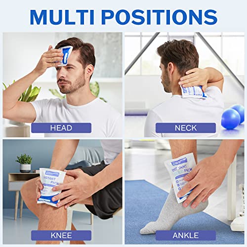 Amazon 50 Pack - Instant Cold Packs - Instant Ice Packs for Injuries | Disposable Cold Compress Ice Pack for Pain Relief, Swelling, Inflammation, Sprains, Toothache - Cold Pack for Athletes