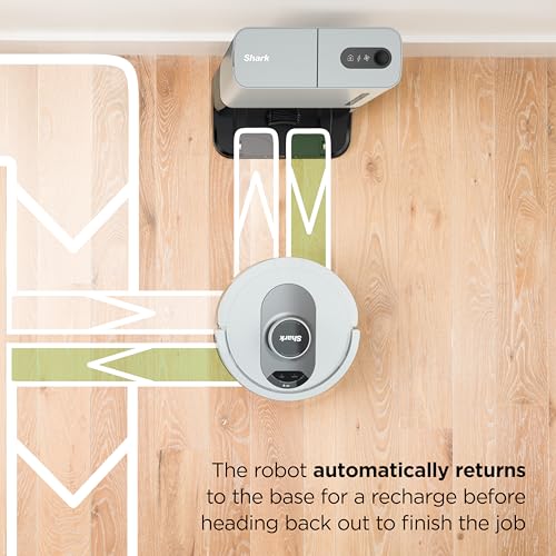 Amazon Shark AI Ultra Voice Control Robot Vacuum with Matrix Clean Navigation, Home Mapping, 60-Day Capacity, XL Self-Empty Base for Homes with Pets, Carpet & Hard Floors, Cool Grey