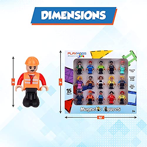 Code QSV3BGA7 Playmags Magnetic Figures Community Set of 15 Pieces - Play People Perfect for Magnetic Tiles Building Blocks - STEM Learning Toys Children – Magnet Tiles Expansion Accessories Pack