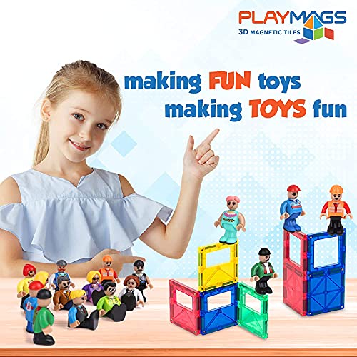 Code QSV3BGA7 Playmags Magnetic Figures Community Set of 15 Pieces - Play People Perfect for Magnetic Tiles Building Blocks - STEM Learning Toys Children – Magnet Tiles Expansion Accessories Pack