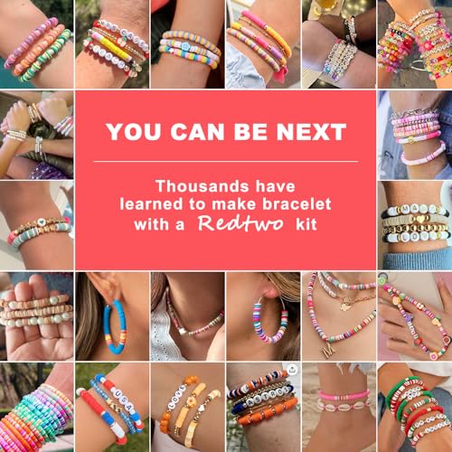 Amazon Redtwo 23000 Pcs Clay Beads Bracelet Making Kit 144 Colors 7 Boxes Flat Polymer Heishi Beads Set for Friendship Jewelry Making with Pendant Charms Crafts Gifts for Girls Ages 6-12 Kids Adults
