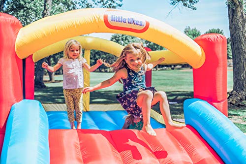 Amazon Little Tikes Jump 'n Slide Inflatable Bouncer Includes Heavy Duty Blower With GFCI, Stakes, Repair Patches, And Storage Bag, for Kids Ages 3-8 Years