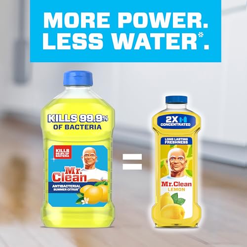 Amazon Mr. Clean All Purpose Cleaner, Floor Cleaner for Mopping Home, Bathroom, & Kitchen, Cleaning Liquid for Mop & Bucket, Cleaning Supplies, Multi-Surface Dilutable, Lemon, 41oz