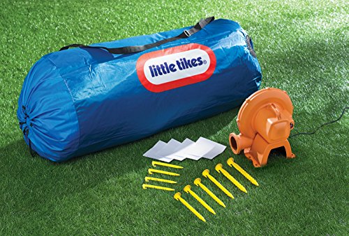 Amazon Little Tikes Jump 'n Slide Inflatable Bouncer Includes Heavy Duty Blower With GFCI, Stakes, Repair Patches, And Storage Bag, for Kids Ages 3-8 Years