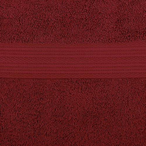 Amazon Amazon Basics Soft Bath Towels set , Absorbent Fade Resistant 100% Cotton washcloths 6 Pieces (12" x 12"), Perfect face towels, fingertip towels, Crimson
