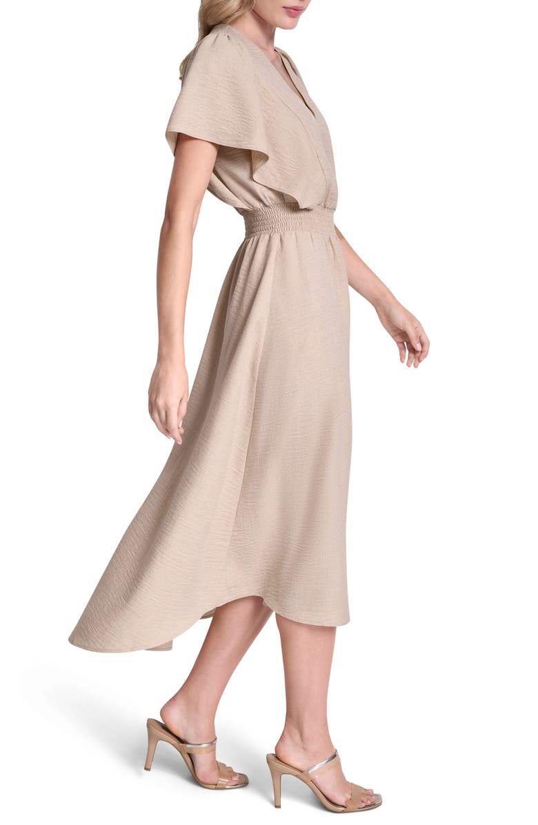 DKNY Smocked High-Low Dress