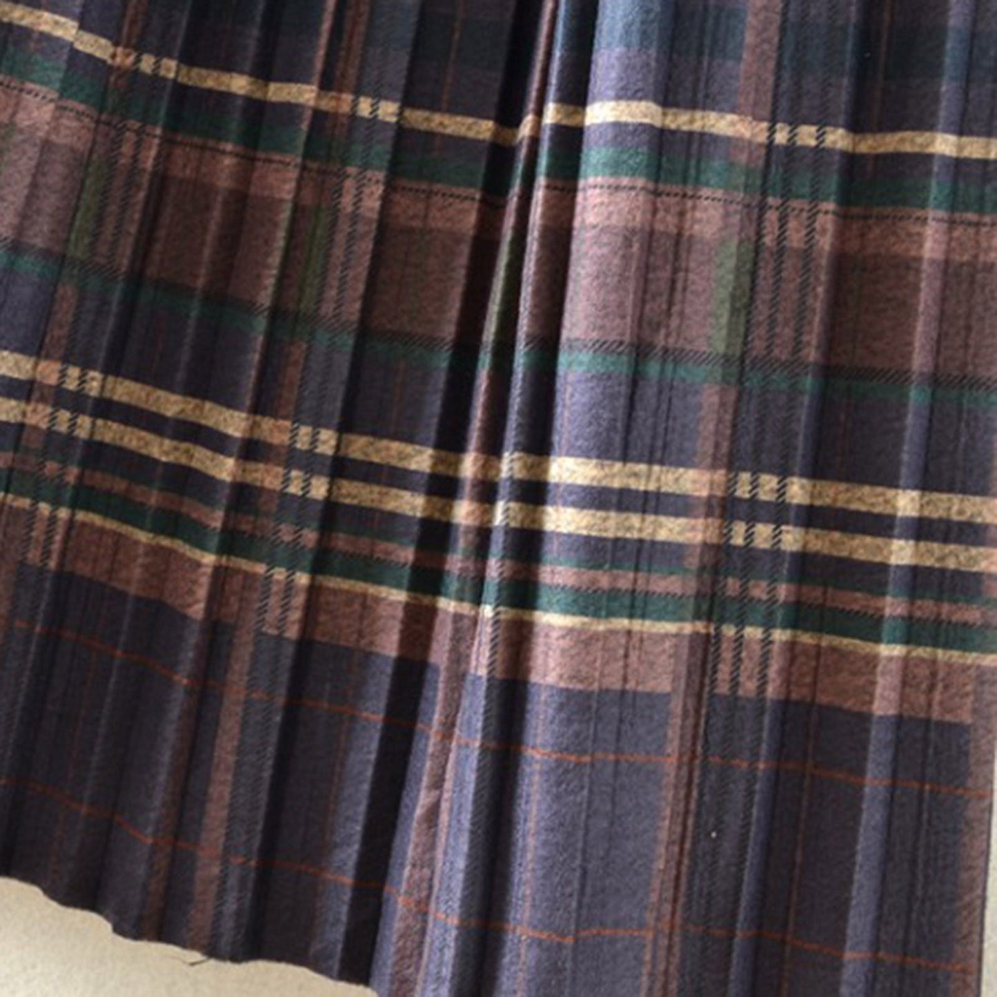 Walmart Kaemgyyd Women's Wool Blend Skirt Fall Winter High Waist A-Line Skirt Vintage Plaid Pleated Midi Skirt