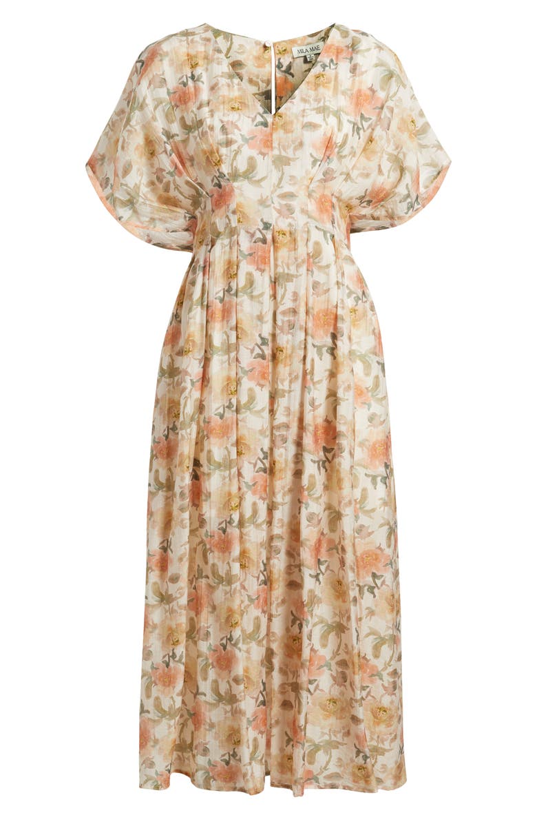 Mila Mae Floral Dolman Sleeve Midi Dress