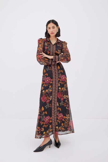 Crest Patch Wool Blend Reefer Coat