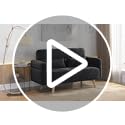 Amazon Yaheetech 46" Small Modern Fabric Sofa Loveseat Mid Century 2 Seater Sofa Couch with Lumbar Pillows, Solid Wood Legs for Living Room, Small Space, Dorm, Office, Bedroom, Dark Gray