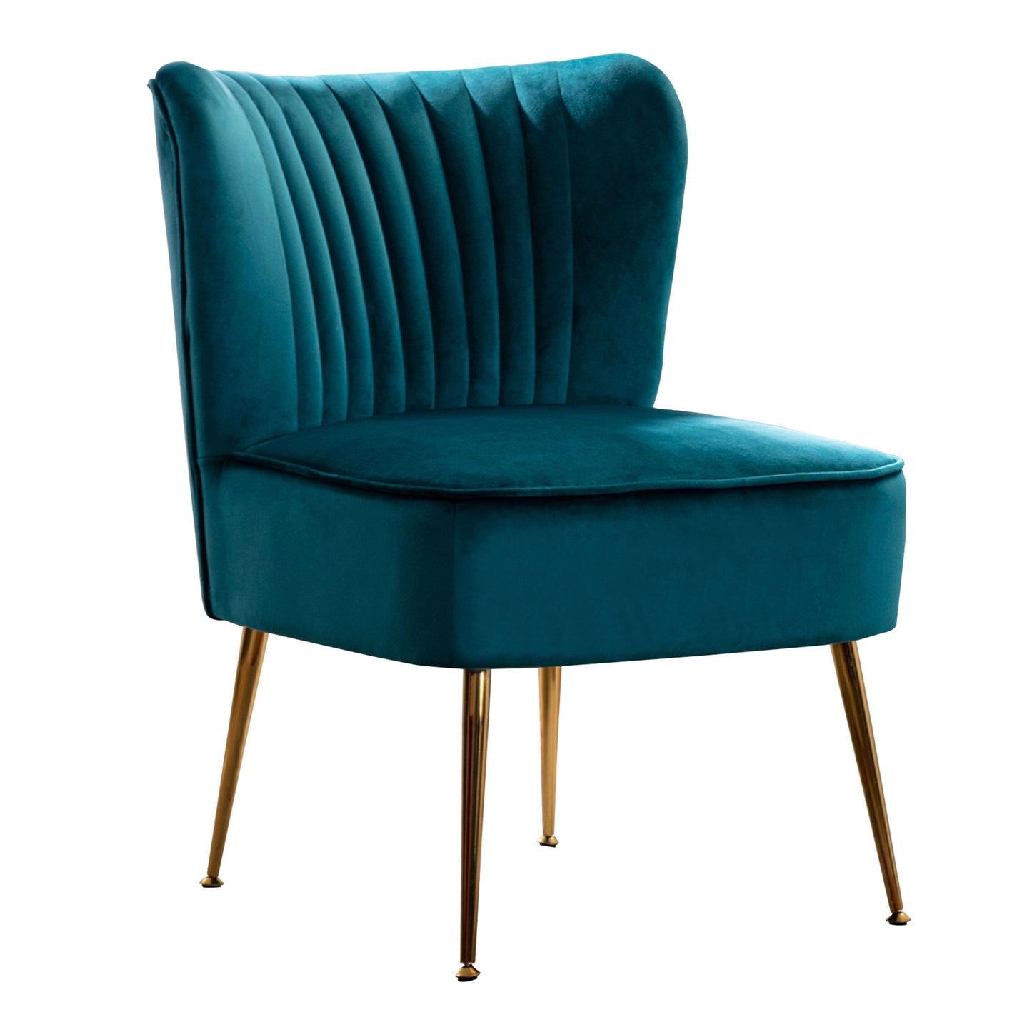 Walmart WestinTrends Mid Century Modern Tufted Velvet Loveseat Sofa and 22" Accent Chair 3-Piece Set, Teal