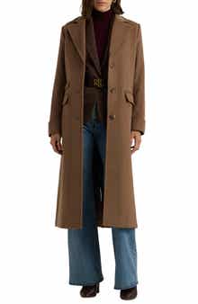 Crest Patch Wool Blend Reefer Coat
