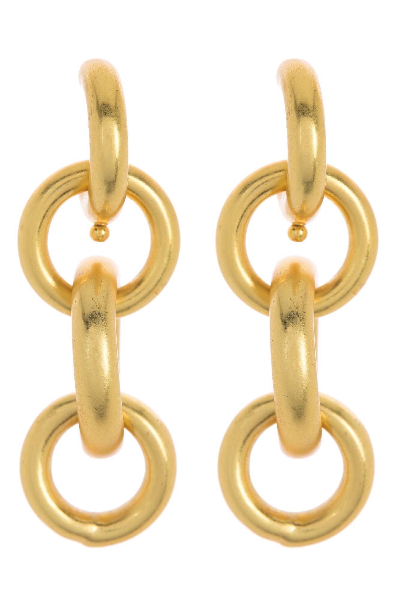 Madewell Ring Theory Huggie Link Drop Earrings, Main, color, VINTAGE GOLD