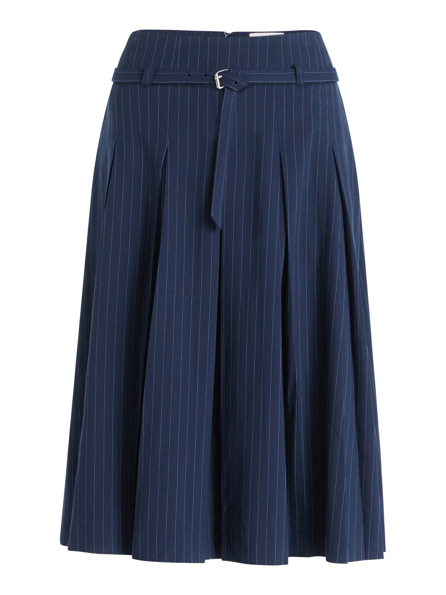 Walmart Free Assembly Women's Belted Pleated Pinstripe Midi Skirt, Sizes 0-16
