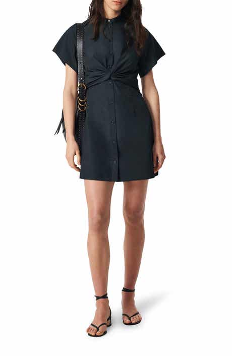 Flutter Sleeve Pleated Midi Dress