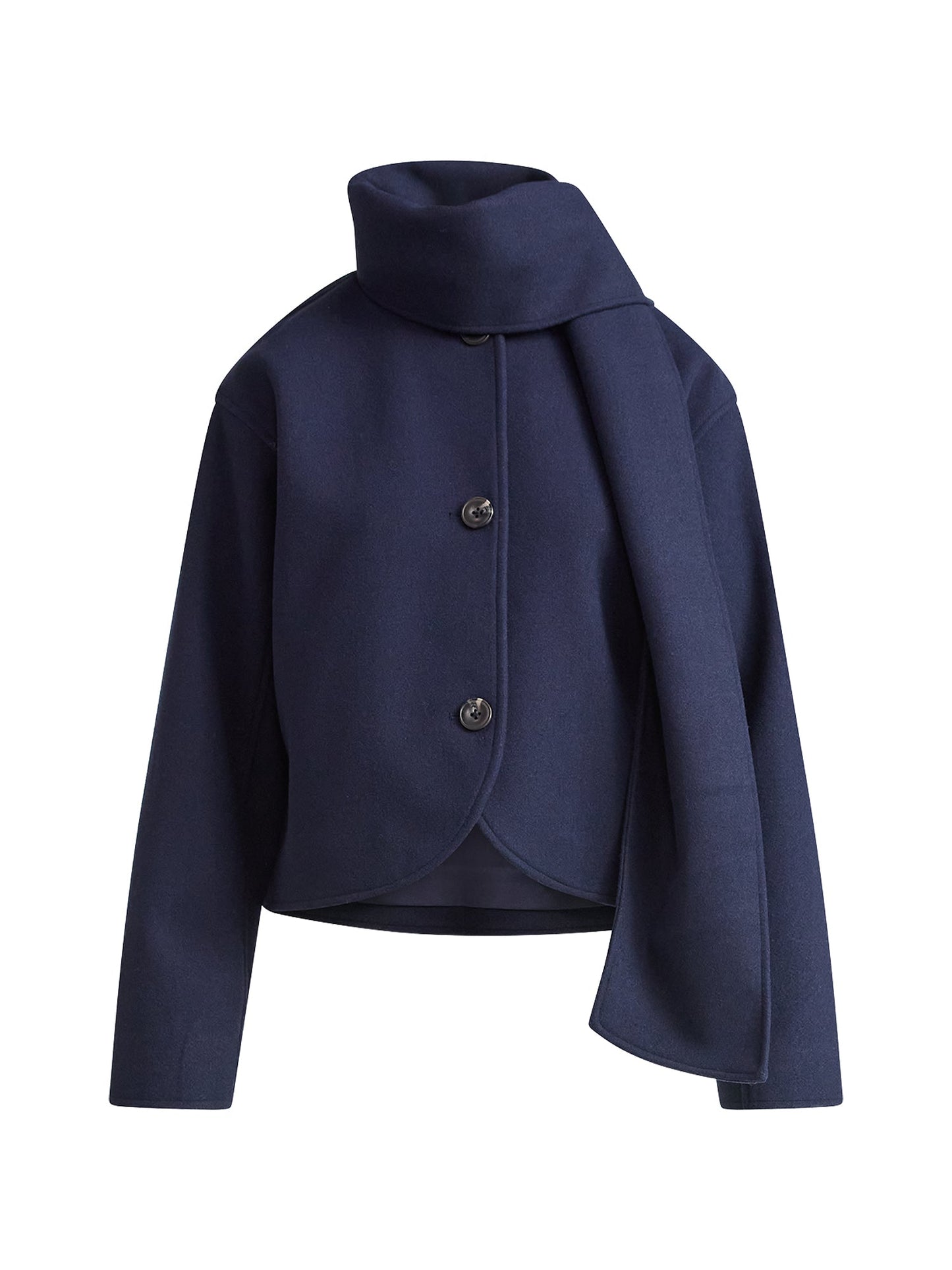 Walmart Free Assembly Women's Faux Wool Jacket with Scarf, Sizes XS-XXL