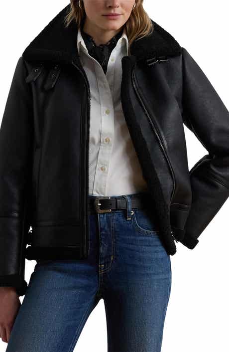 Crest Patch Wool Blend Reefer Coat