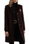 Crest Patch Wool Blend Reefer Coat
