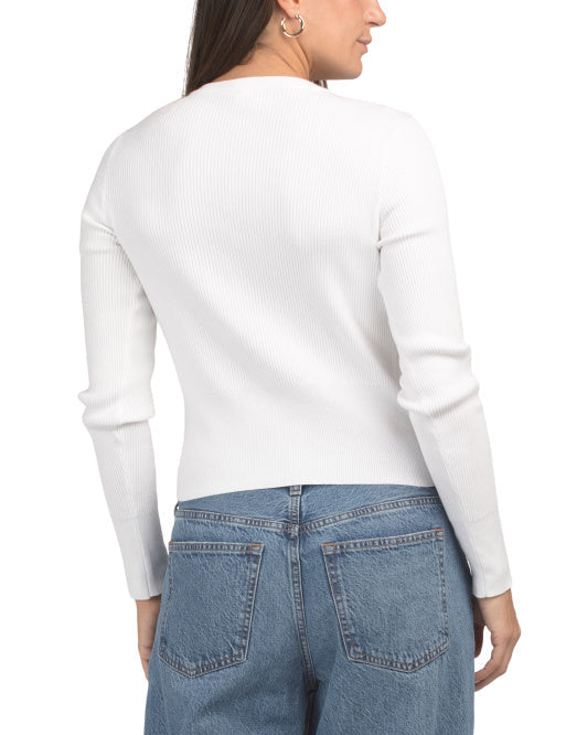 MARLED Ribbed Knit Button Front Cardigan