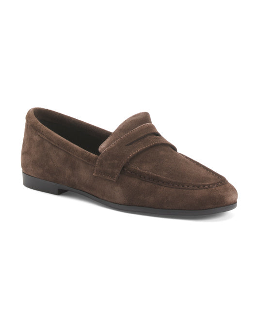 BLACK SUEDE STUDIO Suede Round Toe Classic Loafers