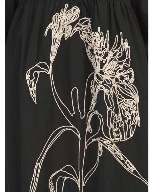 SOLITAIRE Long Sleeve Soutache Floral Maxi Dress