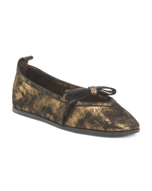 FREE PEOPLE Leather Mania Bow Flats