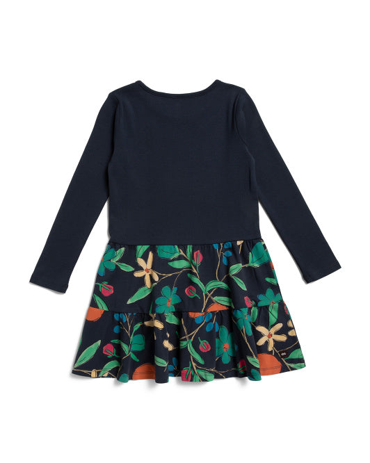 TEA COLLECTION Girls Floral Tiered Skirted Twirl Dress