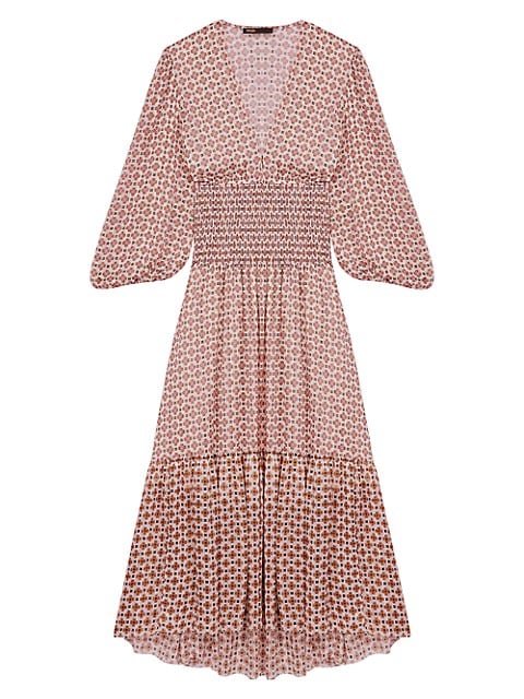 Ripege Geometric Print Cinched Waist Maxi Dress image number NaN