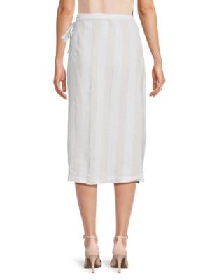 Saks Fifth Avenue
Stripe Linen Midi Wrap Skirt
