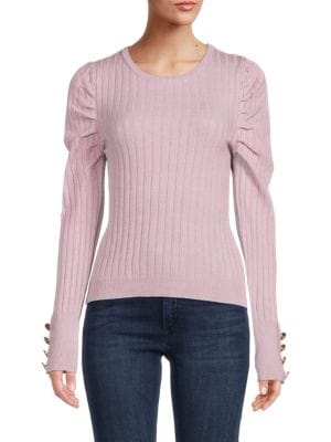 Cliché
Puff Sleeve Ribbed Sweater