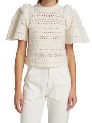 Sea
Darcy Wool-Blend Crochet Top