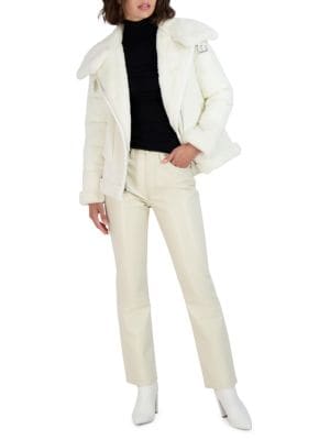 Tahari
Saylor Faux Shearling Moto Puffer Coat