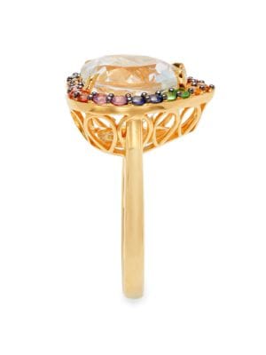 Effy
14K Yellow Goldplated Sterling Silver & Multistone Heart Ring