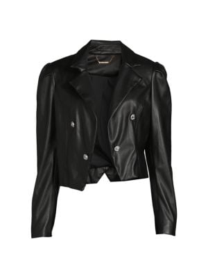 Tahari
Faux Leather Cropped Blazer
