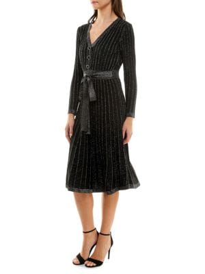 Nicole Miller
Lurex Tie Front A Line Dress