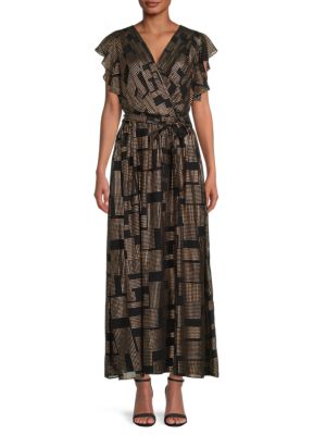 Donna Ricco
Flutter Sleeve Belted Wrap Dress