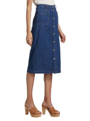 Frame
Le Bardot Denim Midi Skirt