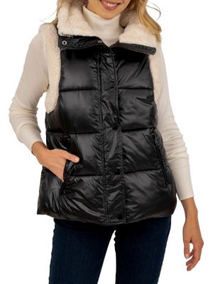 Kensie
Faux Sherpa Trim Puffer Vest