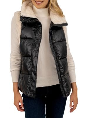 Kensie
Faux Sherpa Trim Puffer Vest