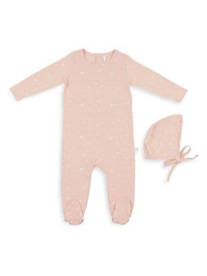 Pouf
Baby Girl's Star-Print Footie & Bonnet Set